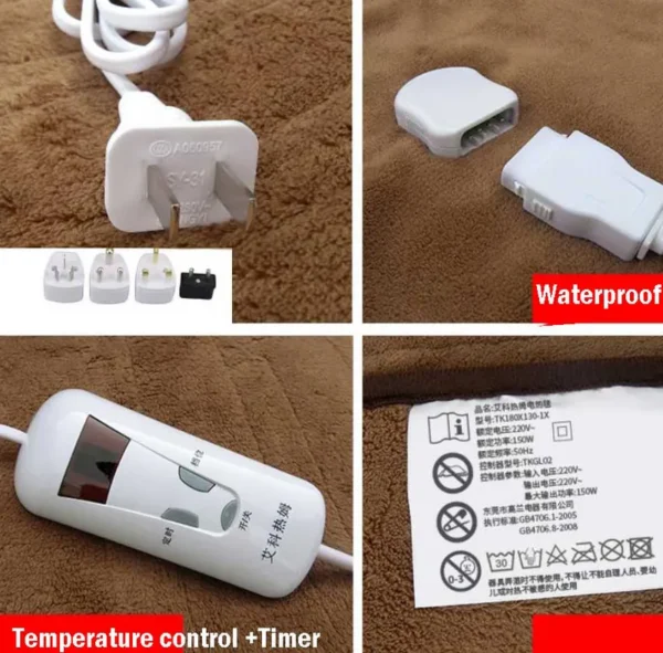 Heated Blanket, 220V, 110-220v, 100% Polyester - view 6