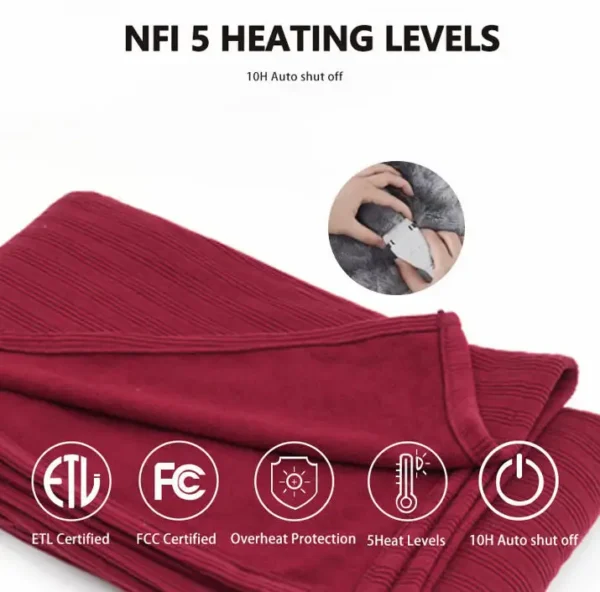 Heated Blanket, 62*84", Portable, 10H - view 2