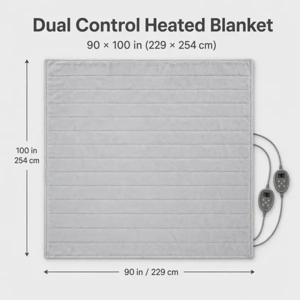 Heated Blanket, 90x100, AC220V, EU Plug - view 2