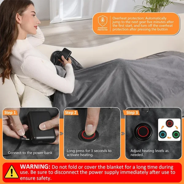 Heated Blanket, USB, 5V, USB interface - view 3