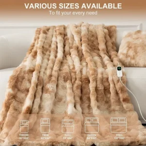 Heated Throw Blanket, CUSTOM, AC 100V-240V, Us Plug