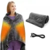 Heated Wearable Hoodie Blanket, USB, flannel fleece