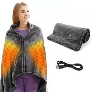 Heated Wearable Hoodie Blanket, USB, flannel fleece
