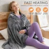 Heated Wearable Hoodie Blanket, USB, flannel fleece - view 3