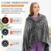 Heated Wearable Hoodie Blanket, USB, flannel fleece - view 4