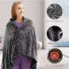 Heated Wearable Hoodie Blanket, USB, flannel fleece - view 5