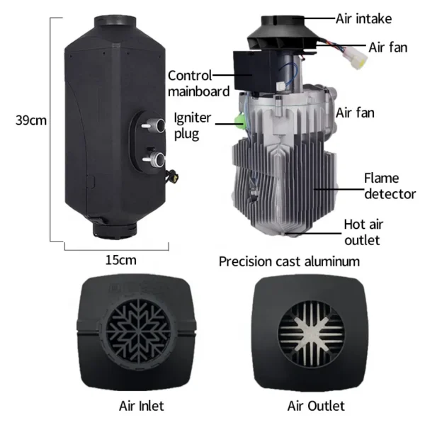 Heater, 2kw, 5kw, 12v, 24v - view 2