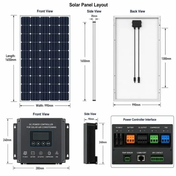 Heating Solar Air Conditioner, 48V, Inverter - view 4