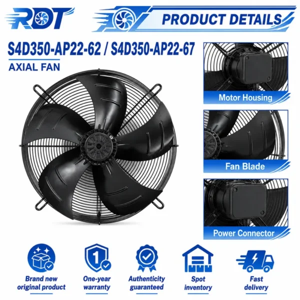 High Performance Fan, S4D350-AP22-62, 265-460V, 350mm - view 5