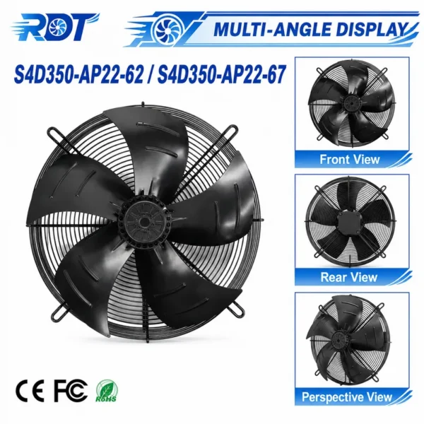 High Performance Fan, S4D350-AP22-62, 265-460V, 350mm - view 6