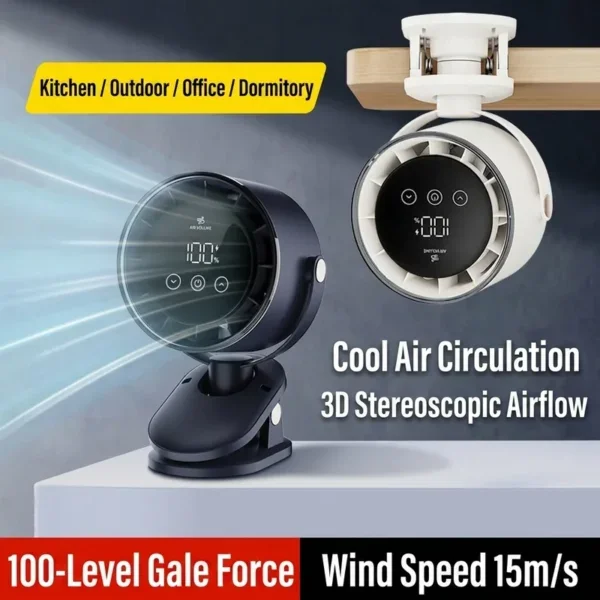 High-power Blade-style Clip Fanventilador, WLS-1521, 100, LCD - view 2
