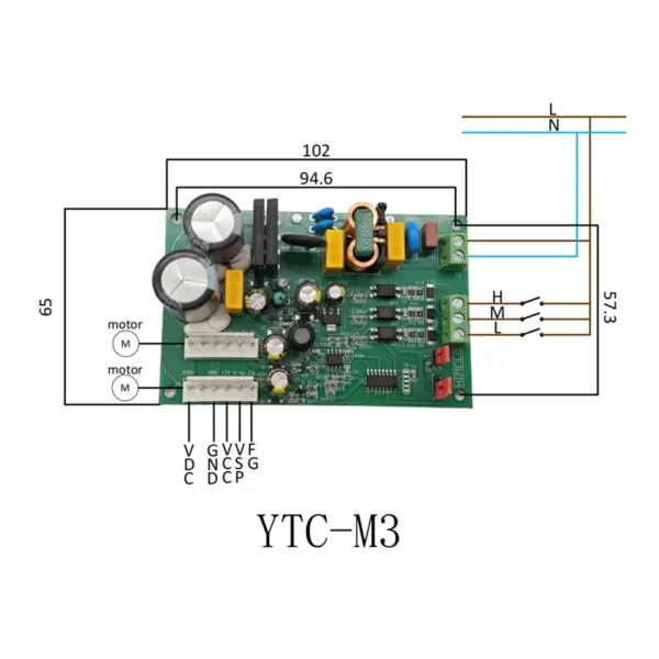High-voltage Brushless Fan, PWM, BLDC, PCBA - view 4