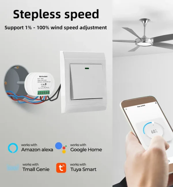 Home Wifi Mini Fan, Battery, ABS - view 4