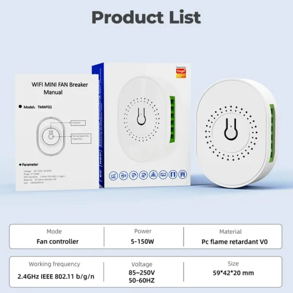 Home Wifi Mini Fan, Battery, ABS - view 6