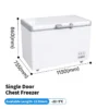 Horizontal Chest Deep Freezer, R290, 220 V