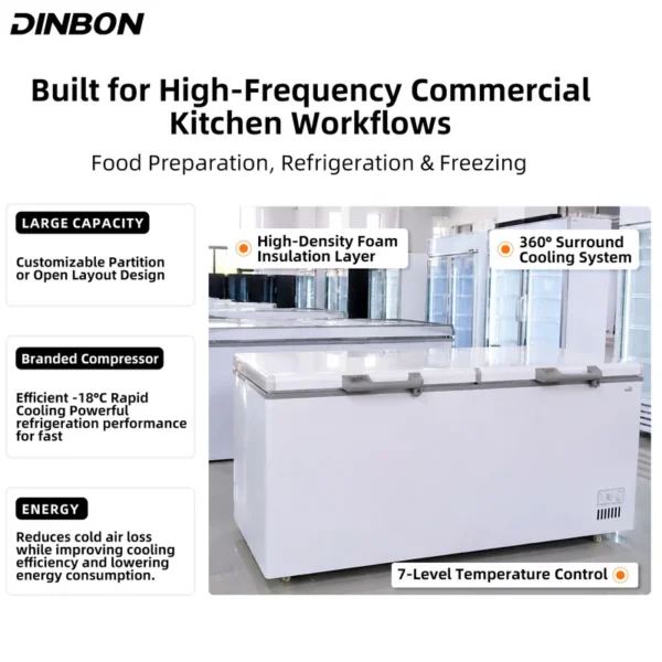 Horizontal Chest Deep Freezer, R290, 220 V - view 5