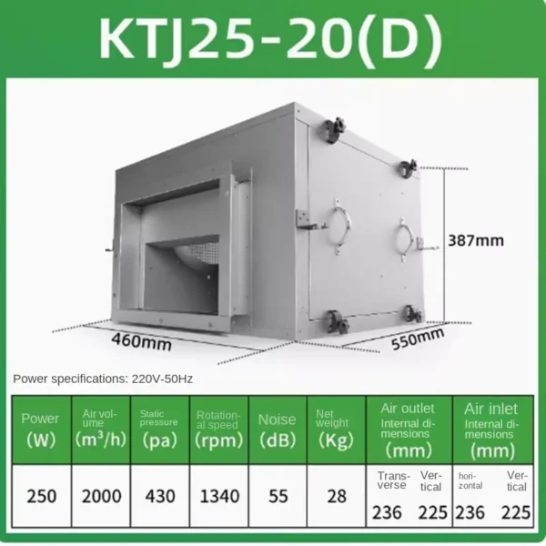 Household Duct Exhaust Fan, Electric, 1340 rpm - view 2