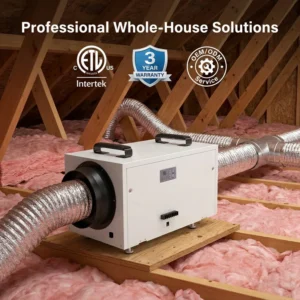 Hvac Ducted Central Dehumidifier, ETL, 115V, 70-140