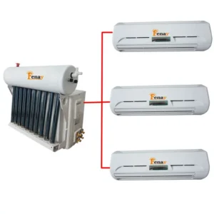 Hybrid Solar Vacuum Tube, 36000Btu, 3-Zone, Inverter, R410a