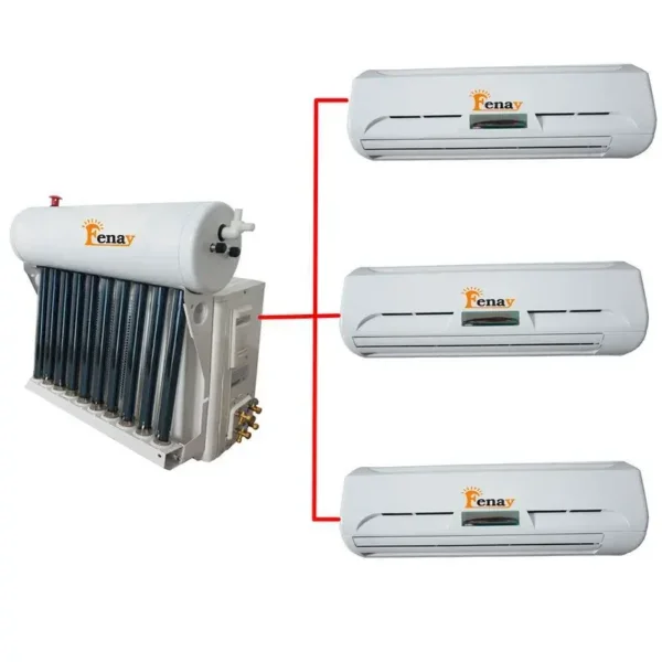 Hybrid Solar Vacuum Tube, 36000Btu, 3-Zone, Inverter, R410a