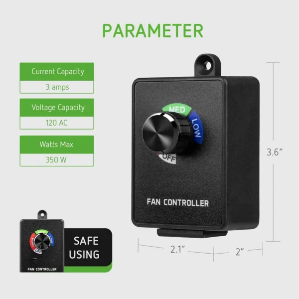 Hydroponic Wireless Smart Fan, 120V, 306129 - view 3