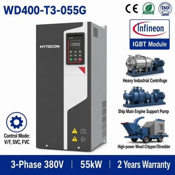 Hytecon Industrial Drive, 75HP, 55kW, VFD, 380V