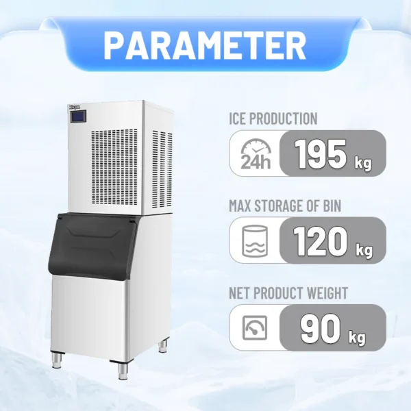 Ice Machine, 24h/200kg, 220 - 240V, 860W - view 2