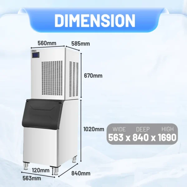 Ice Machine, 24h/200kg, 220 - 240V, 860W - view 3