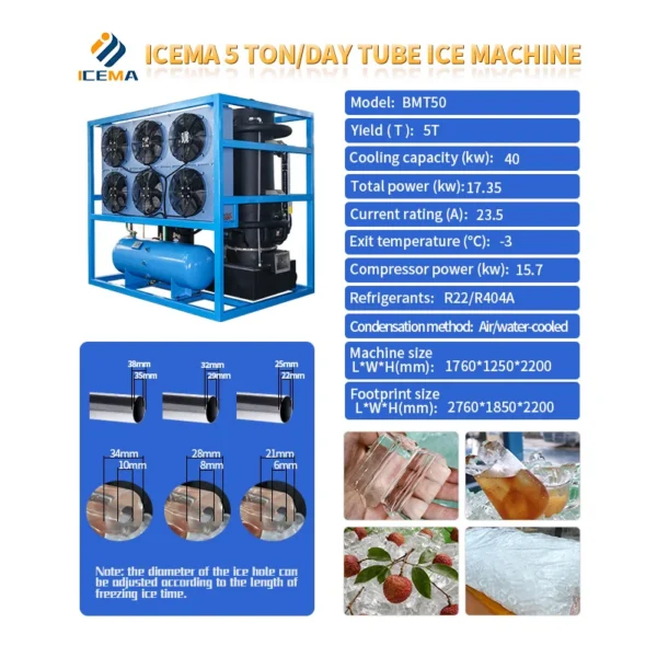 Ice Machine, 5000kg/24H, 380 V, 1-30ton - view 2
