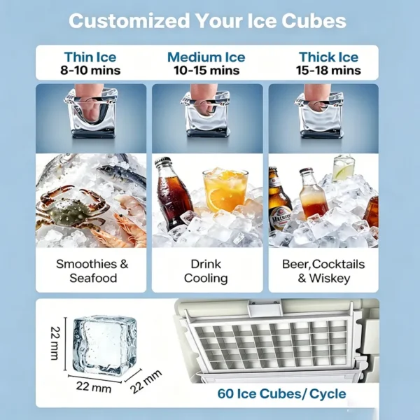 Ice Machine, 60kg, 72kg, 160lbs, 24h - view 3