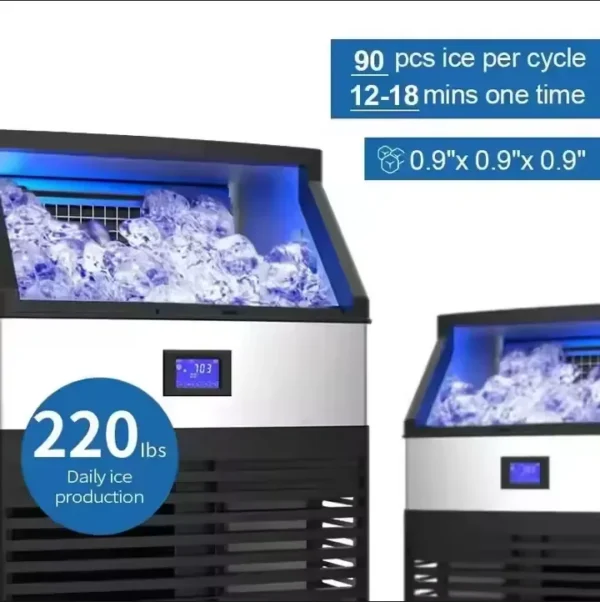 Ice Machine, Stainless, Steel, 80-130kg - view 2