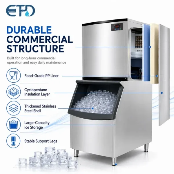 Ice Machines, 100kg, 250kg, 500kg, Stainless - view 2