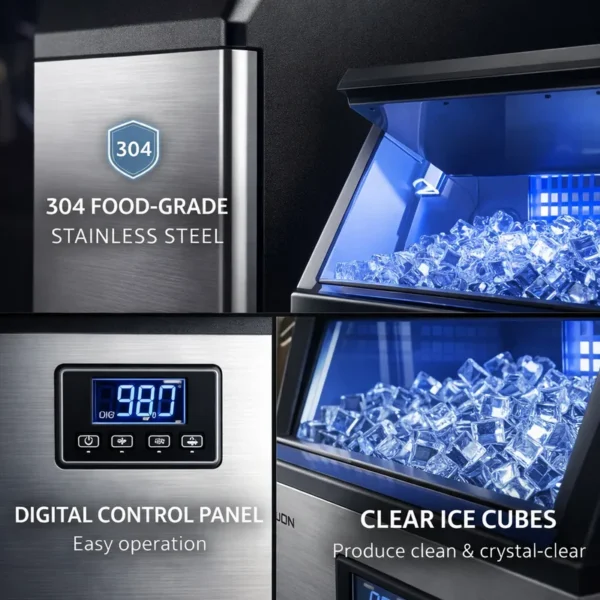 Ice Machines, 15KG, Stainless, Steel - view 4