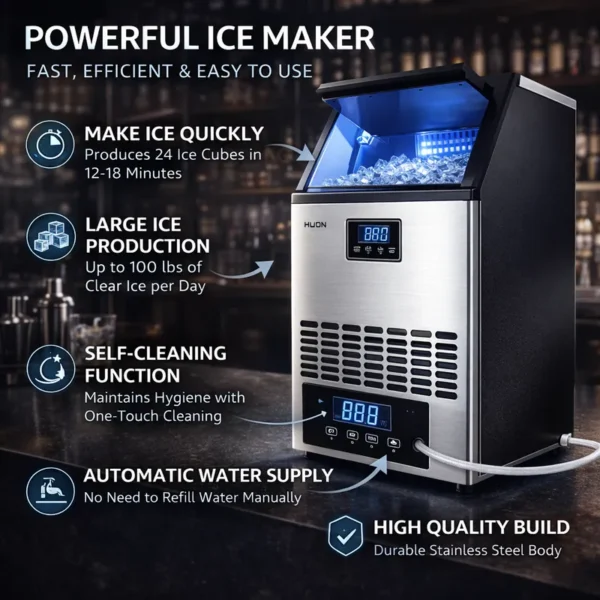 Ice Machines, 15KG, Stainless, Steel - view 5