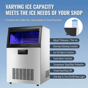 Ice Machines, 55KG, Stainless, Steel, 24hr