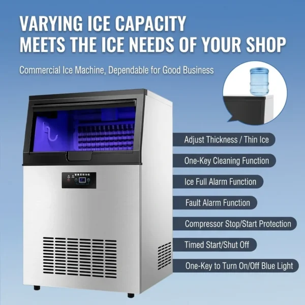 Ice Machines, 55KG, Stainless, Steel, 24hr