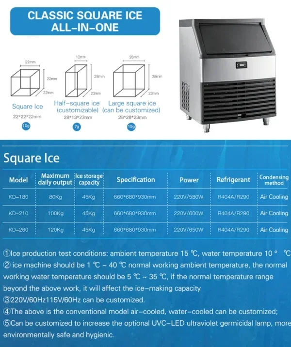 Ice Machines, 80kg/100kg/130kg, 220 V, 450 W - view 3