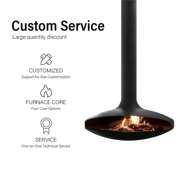 Indoor Hanging Fireplace, Carbon steel, Coal Fireplaces - view 2