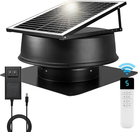 Industrial Attic Vent Fan, Solar, Roof