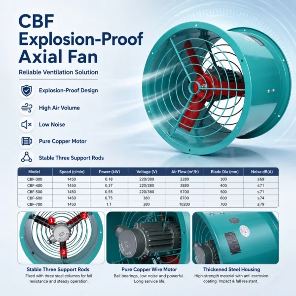 Industrial Axial Exhaust Fan, 380V, Electric - view 5