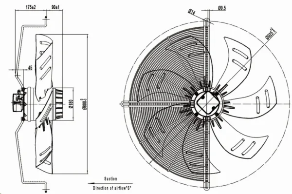 Industrial Axial Fan, 800, 380v, 400v - view 6