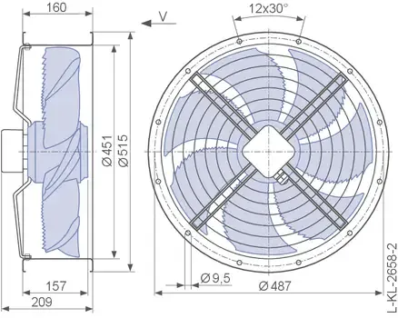 Industrial Axial Fan, ZIEHL-ABEGG, FN045-VDF.4F.A7P1, 3~690V - view 5