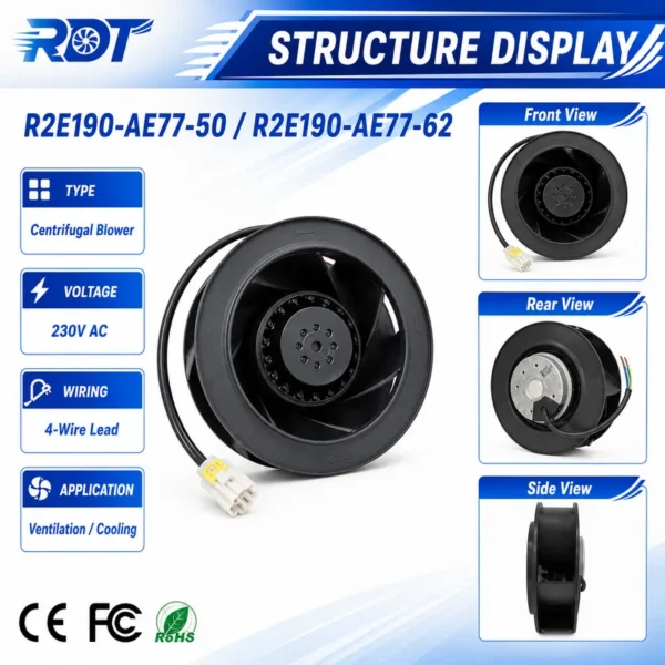 Industrial Centrifugal Cooling Blower, 230 V, Corded Electric - view 2