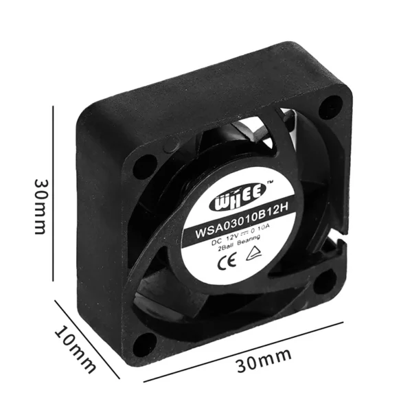 Industrial Cooling Axial Fan, 30x30x10mm, 5V/12V, Brushless - view 5