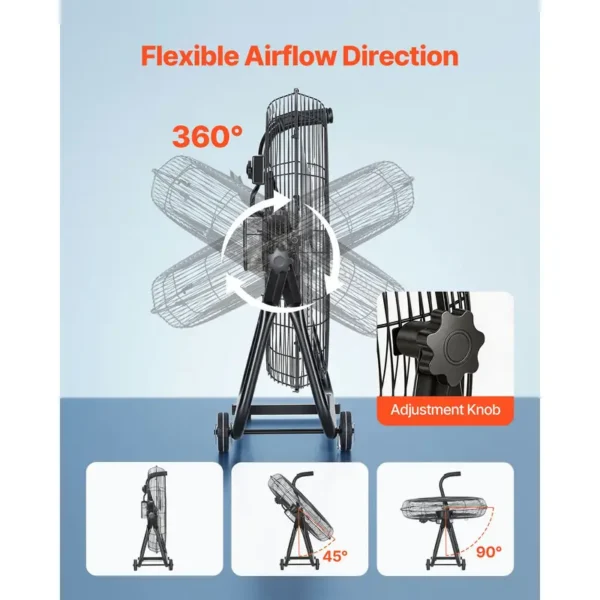 Industrial Drum Fan, 7500, CFM, Aluminum, 360 - view 5