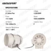 Industrial Exhaust Duct Fan, 200mm, 8in, Plastic - view 6