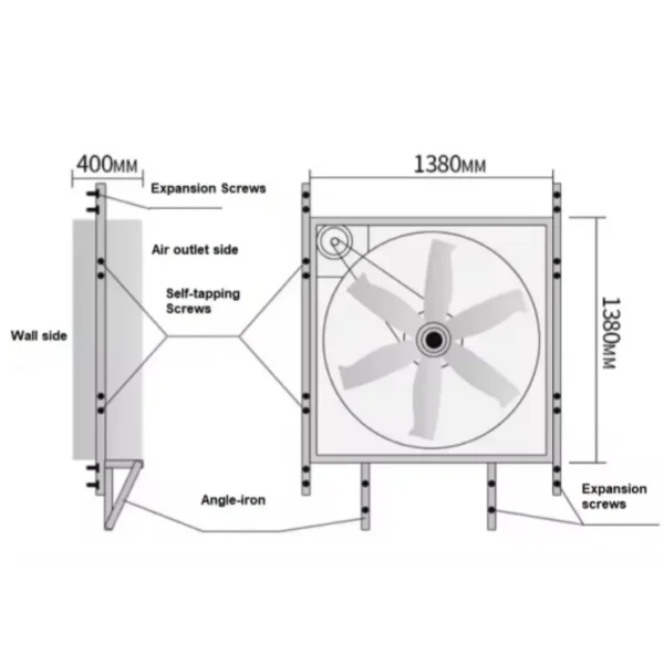 Industrial Exhaust Fan, 900mm, 110V, 220V, 380V - view 5