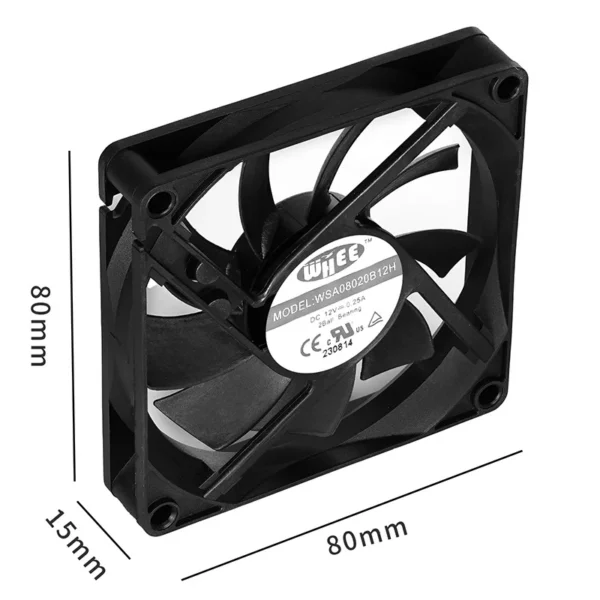 Industrial Exhaust Ventilator, 8015, 12V, 80mm, BLDC - view 2