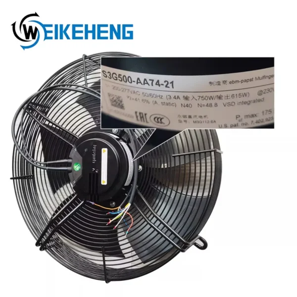 Industrial Fan, 500mm, S3G500-AA74-21, Axial