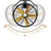 Industrial Gear Oscillating Fan, 120cm, Aluminum - view 2
